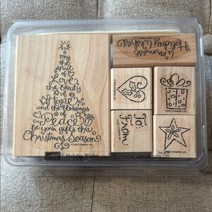 Stampin' Up! Holiday Wishes Stamp Set - Black Designs (used)